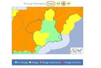 Meteorología mantiene todos sus avisos para este lunes y añade aviso amarillo por lluvias