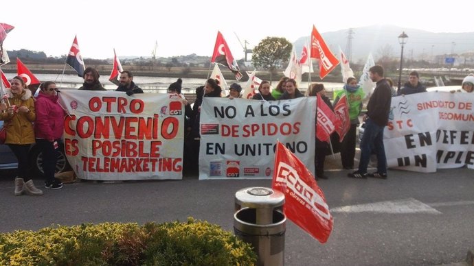 Protesta de trabajadores de Unitono