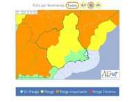 Meteorología mantiene todos sus avisos para este lunes y añade aviso amarillo por lluvias en la Región