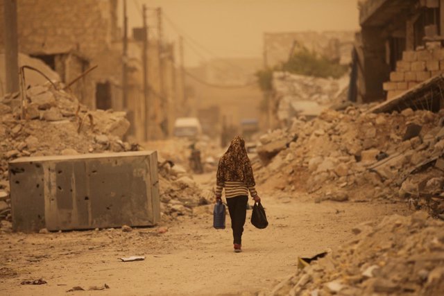 Tormenta de polvo en Al Bab