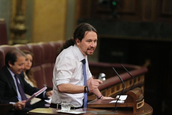 Pablo Iglesias al debat al Congrés sobre el Consell Europeu