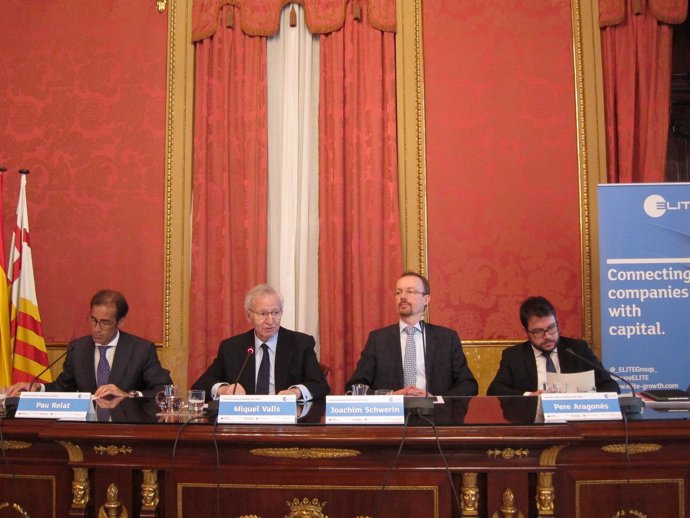 P.Relats, M.Valls (Cámara de Barcelona), J.Schewerin (CE), P.Aragonès (Govern)
