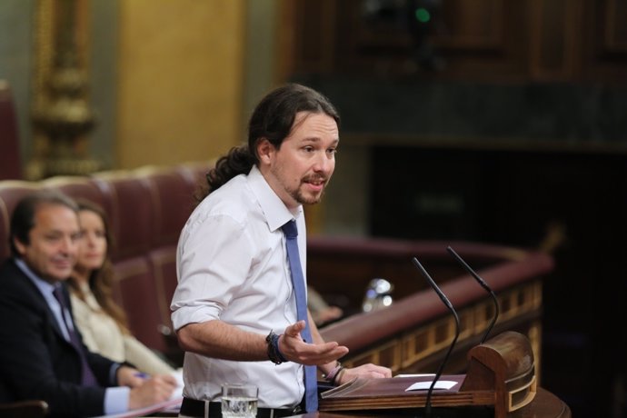 Pablo Iglesias en el debate en el Congreso sobre el Consejo Europeo