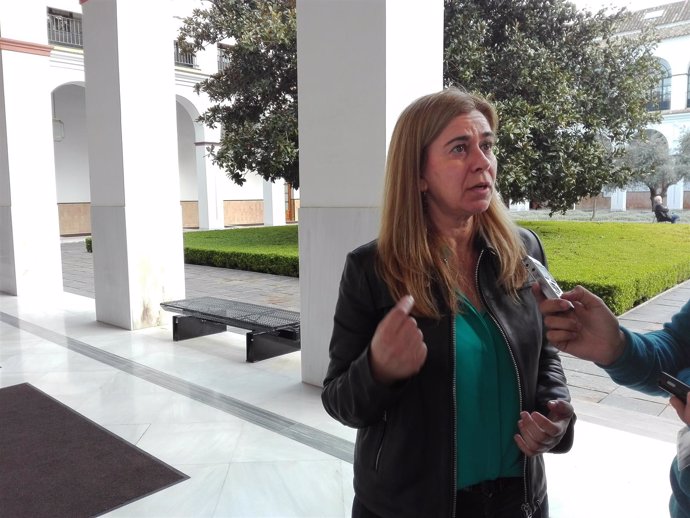 La diputada autonómica del PP-A Teresa Ruiz-Sillero atiende a los medios