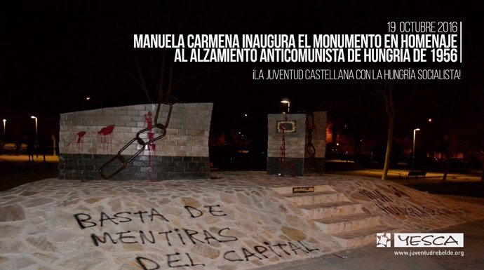Atacan el monumento de la Revolución Húngara