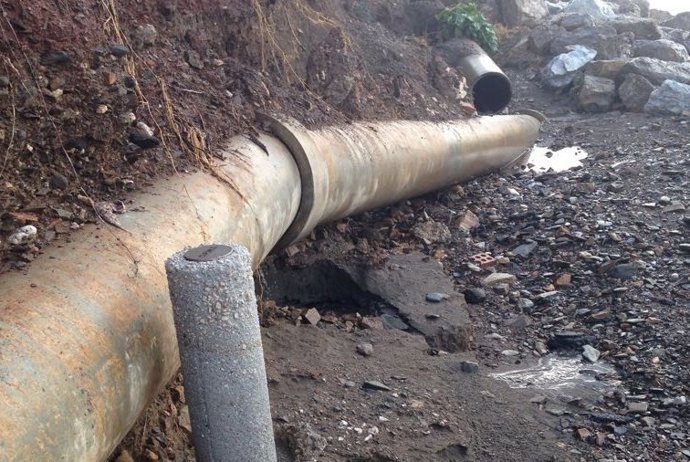 Tubería afectada en Vélez-Málgaa