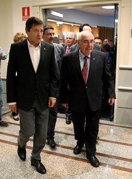 Javier Fernández y Vicente Álvarez  Areces en el Senado