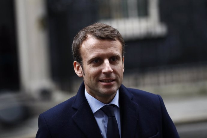 Emmanuel Macron, a su salida de Downing Street