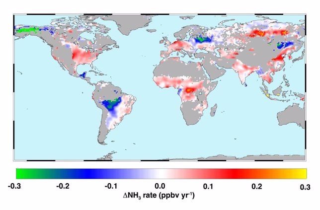 Tendencia global en emisión de amoniaco