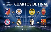 Bayern-Real Madrid, Atleti-Leicester y Juventus-Barcelona, duelos de cuartos de final