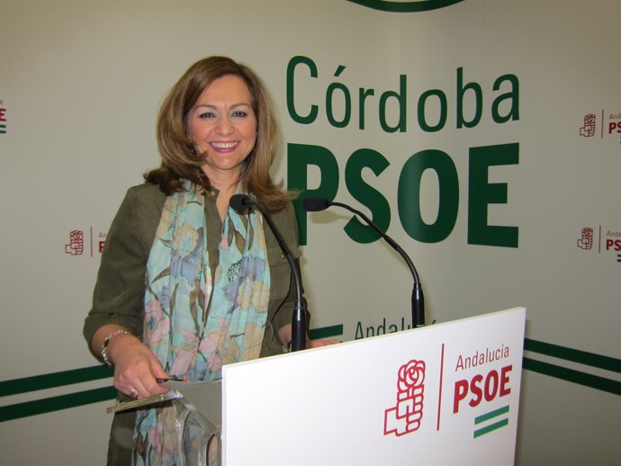 María Jesús Serrano en la sede del PSOE de Córdoba