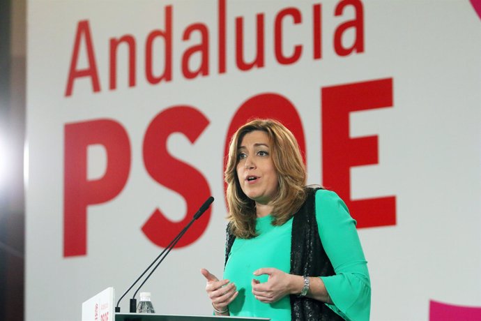 Susana Díaz interviene en un acto del PSOE en Málaga