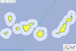 Riesgo amarillo en Canarias por lluvias para este sábado