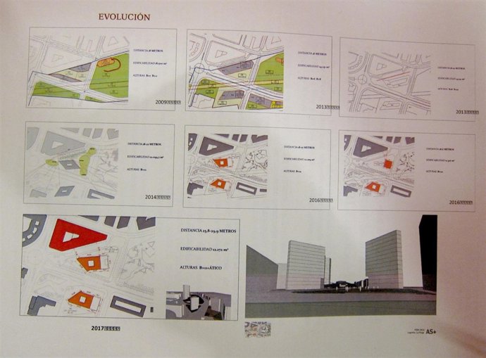 Plano de la evolución del  proyecto, con la solución acordada abajo