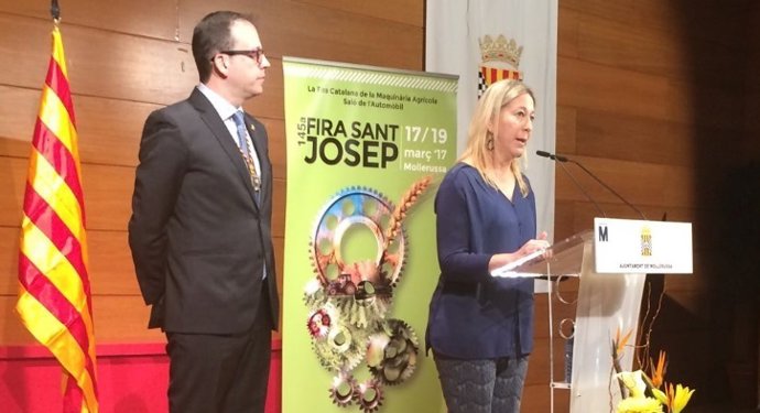 L'alcalde de Mollerussa, Marc Solsona i la consellera Neus Munté