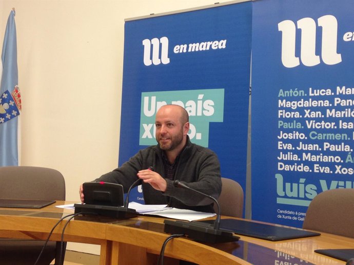 Luís Villares, portavoz de En Marea, en rueda de prensa 13 de marzo