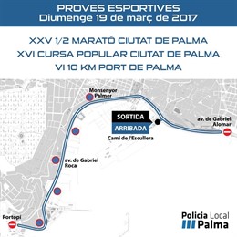 Restricciones de tráfico por la carrera Ciutat de Palma