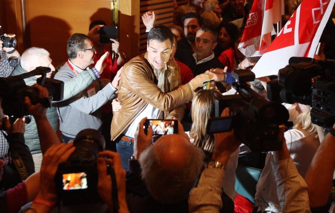 El candidato de las primarias para la Secretaría General del PSOE Pedro Sánchez 