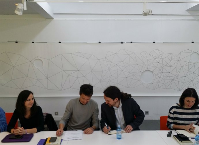 Íñigo Errejón i Pablo Iglesias durant la reunió del Rumb 2020