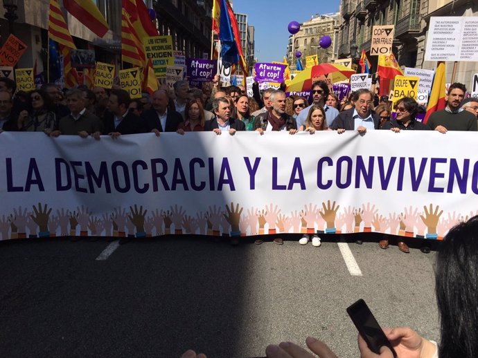 Manifestación de SCC contra el proceso independentsita en Barcelona