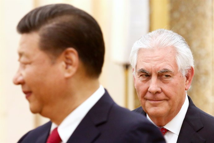 Xi Jinping y Rex Tillerson