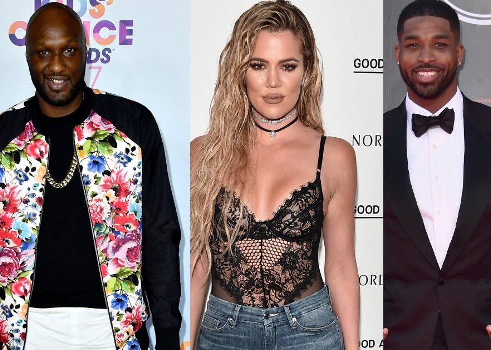 Lamar Odom, Khloé Kardashian y Tristan Thompson/ Getty