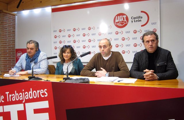 Responsables de UGT en la rueda de prensa sobre policías locales