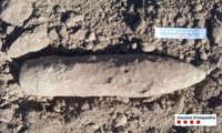 Hallan un proyectil de artillería de la Guerra Civil en Tallada d'Empordà (Girona)