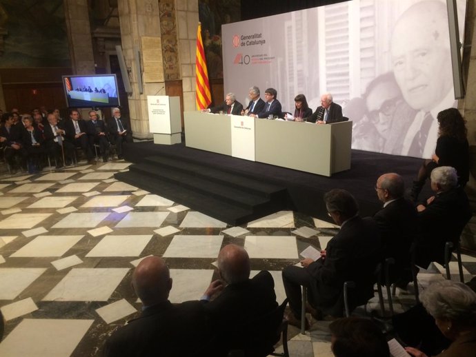 Carles Puigdemont en el 40 aniversario del retorno del pte. Josep Tarradelllas