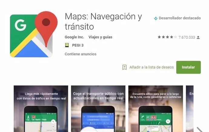 App Android de Google Maps