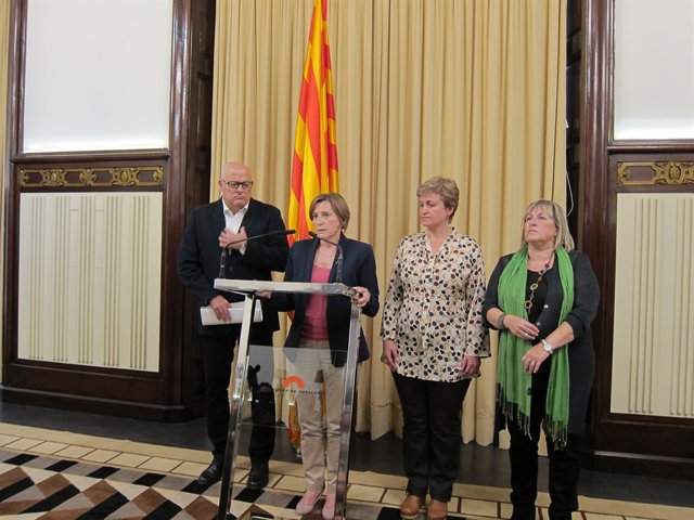L.Corominas, C.Forcadell, A.Simó, R.Barrufet (Mesa  del Parlament)