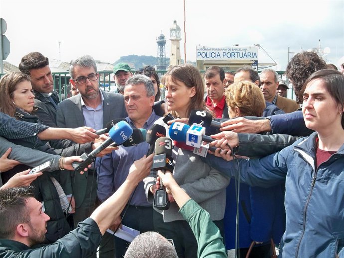 José Manuel Juárez (Cofradía Pescadores Barcelona) consellera M.Serret