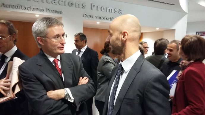 Eduard Mendiluce (a l'esquerra) en el Barcelona Meeting Point