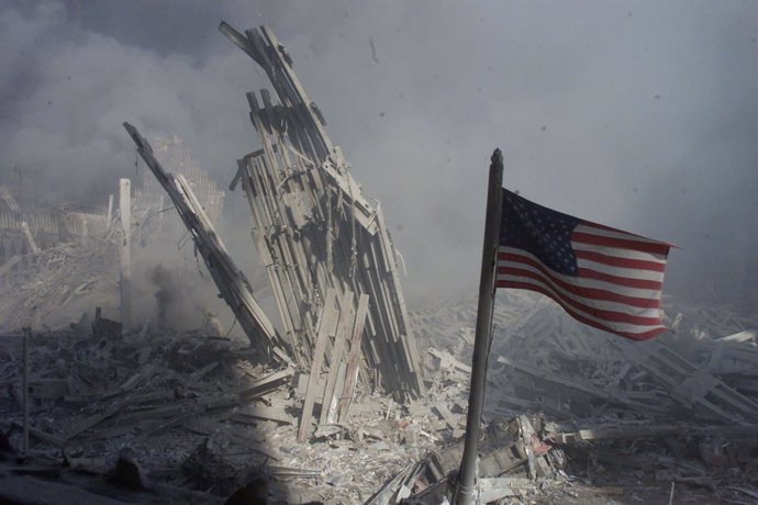 Escombros de las Torres Gemelas tras los atentados del 11-S