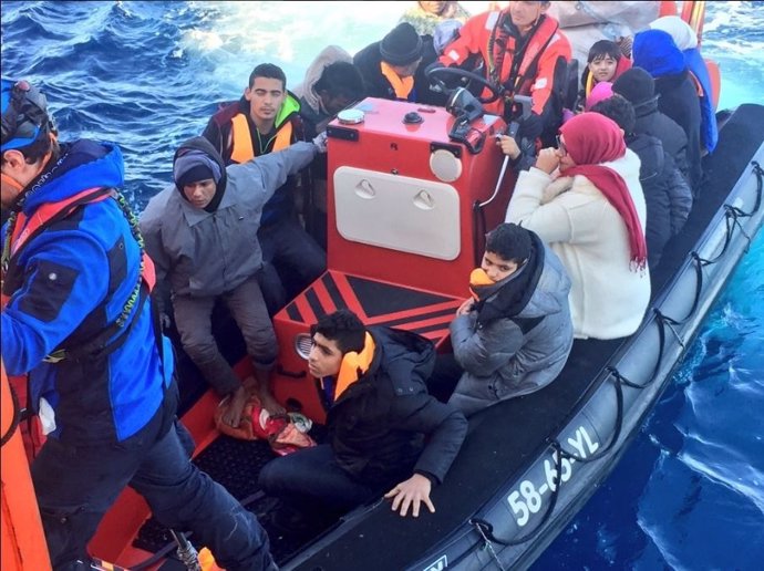 Inmigrantes rescatados en el Mediterráneo