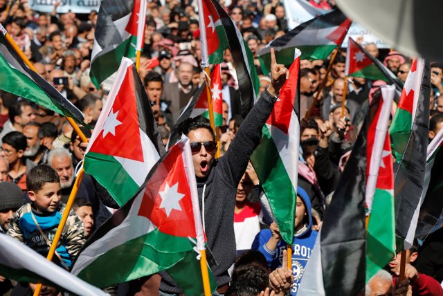 Manifestantes en Aman, Jordania 