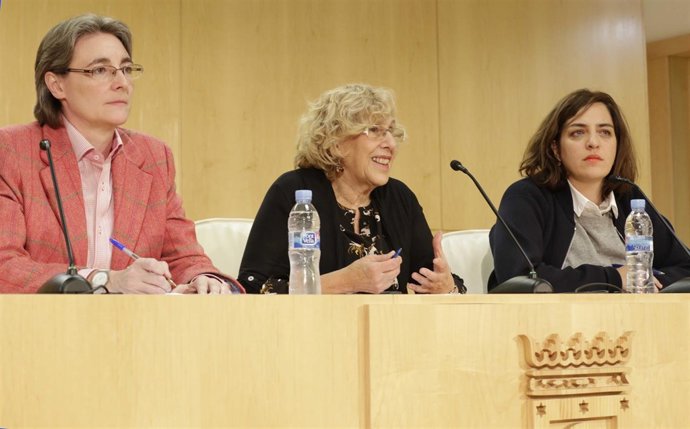 Manuela Carmena, Marta Higueras y Celia Mayer