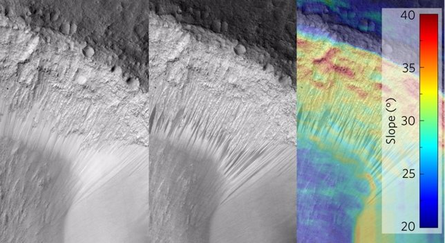 Rastros de supuesta agua corriente en Marte