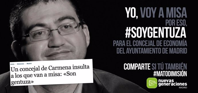 Campaña de NNGG 'Yo Voy a Misa #soygentuza'