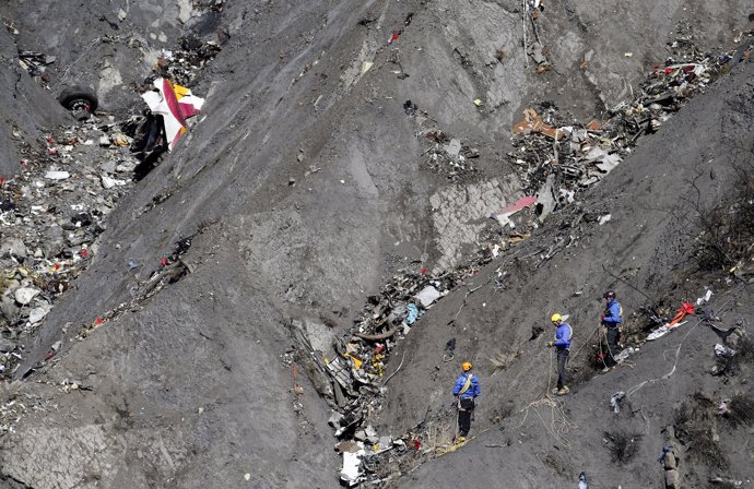 ZOna del accidente del avión de Germanwings estrellado en los Alpes 