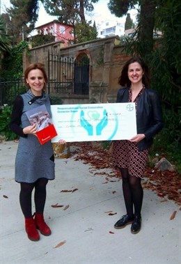 Marta Bàrbara (Fundació Maria Raventós) i Carlota Gómez (Bayer)