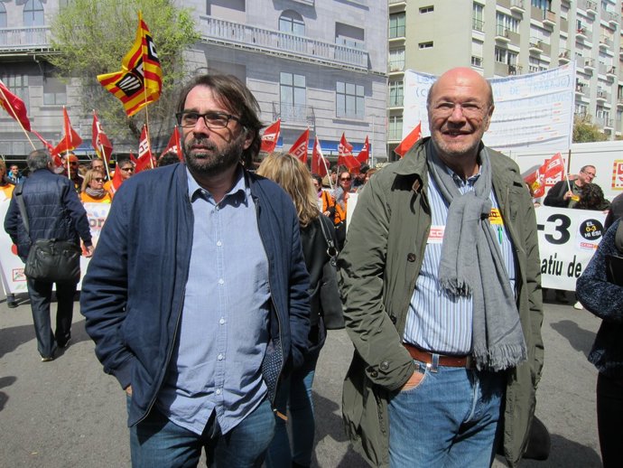 J.C.Gallego (CCOO) I C.Ros (UGT)