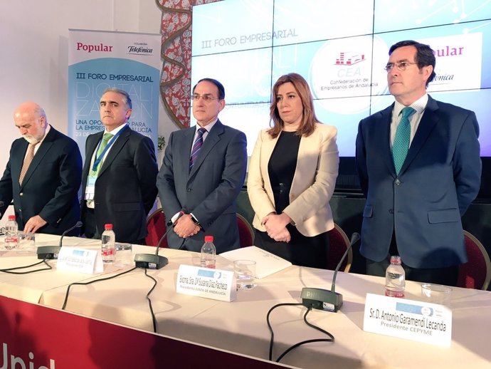 Susana Díaz presidenta Junta Andalucía con gonzalez de Lara CEA empresarios