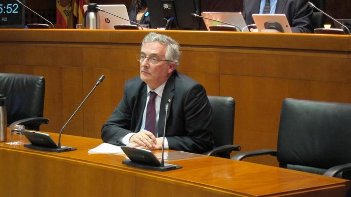 Joaquín Olona en su comparecencia esta tarde en las Cortes