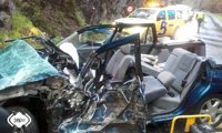 Una mujer herida en un accidente de tráfico en Boal