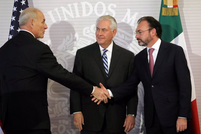 John Kelly, Rex Tillerson y Luis Videgaray