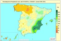 Las lluvias en España arrastran un déficit del 7% y en Valencia y Alicante duplican los valores normales