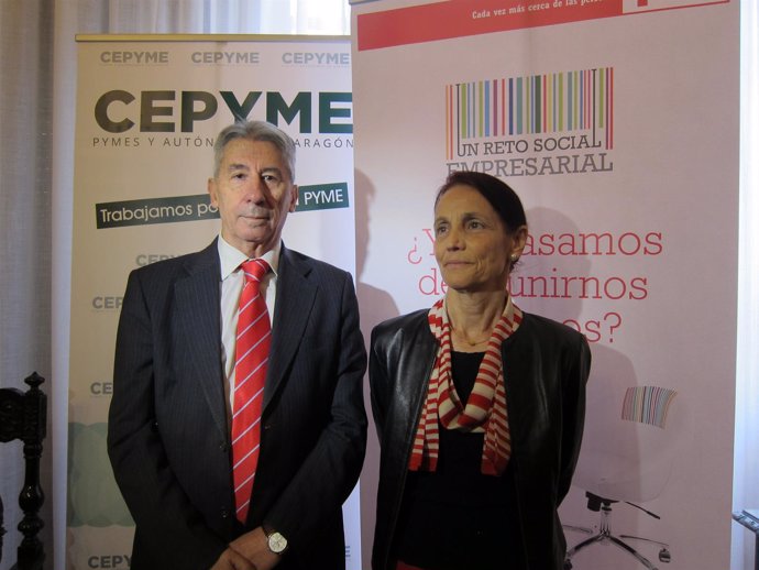 Aurelio López de Hita y Pilar Cintora, este viernes en Cruz Roja 