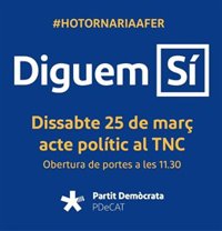 El PDeCAT iniciará el sábado su campaña del 'sí' al referéndum con un homenaje a los condenados del 9N