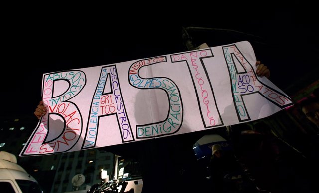 Manifestación contra el feminicidio en Buenos Aires